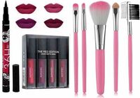 swenky Best face makeup combo of eyeliner , lipstic 4 , 5 pec brush