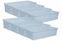 Wonder Plastic Prime Alexa 9 Multipurpose Tokri for Drawer Dividers/Storage Tokri, Set of 8 Pcs, White Color