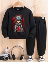 WINGS 2 FLY Boys & Girls Casual T-shirt Pant (Black)