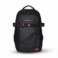 Swiss Military 30L Unisex Laptop Travel Backpack for 15.6-Inch Laptops – with Luggage Strap, Detachable Key Ring, Anti-Theft Pocket, Expandable Bottle Pocket for Office and College Use