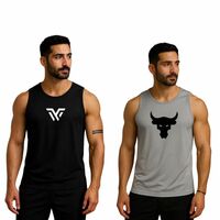 Pack of 2 Sando For Men Men’s Sleeveless Round Neck Vest – Pack of 2, Polyester Fabric, Quick Dry Gym & Casual Wear Gym Fit