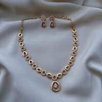 Beautiful Choker/Necklace/Jewellery/Set for Women and Girls Gold-plated Plated Brass, Copper Necklace Set on Flipkart