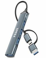FEDUS 3.0 USB C Hub, 4 in 1 Type C Multi USB Connector Adapter with USB 3.0 & USB 2.0 Ports, USB Expander for Laptop, Mobile, Pc, Printers, Flash Drive, MacBooks, HDD, Camera, Keyboard, Mouse.
