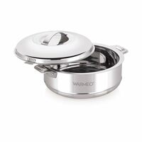 WARMEO Steam Insulated Stainless Steel Casseroles| Easy to Carry Hot Boxes for Kitchen | Hot Food, Easy to Store| Silver|2500ml