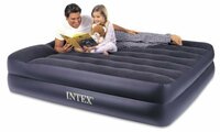 Intex Pillow Rest Raised Airbed with Built-in Pillow and Electric Pump, Queen Bed Height 16.5"