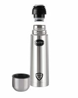 Cello Lifestyle Thermosteel Water Bottle, 500ml, Silver | 24 Hours Hot and Cold | Flask for Tea Coffee | Leak Proof & Push-Down Lid | Ideal for Office, Gym, Home, Kitchen, Trekking, Travel