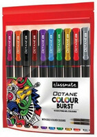 Classmate Octane Burst Multi Colour(Pack of 10) -( Pack of 3) by THE MARK Gel Pen  (Pack of 3, Ink Color - Blue, Red, Black, Brown, Orange, Green, Pink, Light Blue, Grey, Violet)