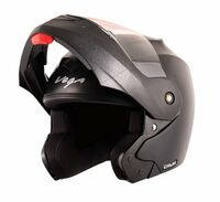 Vega Crux ISI Certified Flip-Up Helmet for Men and Women with Clear Visor(Black, Size:L)