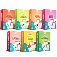 Storio Flashcards Early Learning 7 in 1 Flash Cards for Kids Babies | 196 Total Cards | Fun & Easy Language_Skills Learning Way for Preschoolers & Toddlers | 12+ Months