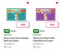 Hocco x Haldirams ice creams at 90% off - Zepto - Location Specific - checked for Delhi NCR