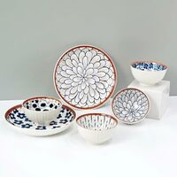 Amazon Brand - Solimo Ceramic Bowl with Plate, Set of 6 pcs Set (Bowl H 4B+2P) | Microwave & Dishwasher Safe| Bowls for Snacks, Fruits, Salad, Desserts | BPA & Lead-Free Bowls | 350ML, Burnt Sienna