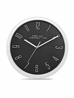 French Connection Plastic Stylish Analog Wall Clock for Home with Dark Grey Dial - Size: 12 Inches - Fcwc07-B
