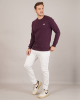 Men’s Maroon Solid Crew Neck Sweatshirt