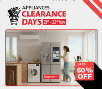 Amazon Appliance clearance sale up to 60% off & bank offers  (21-23 Nov)