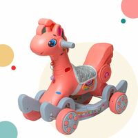 Maanit Rocking Horse Rideons & Wagons Non Battery Operated Ride On for Kids Boys & Girls (Yellow)