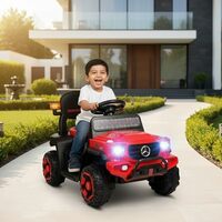 Toyzone Posh Electric Car Ride on Jeep (Without Remote) - Red | Rechargeable Car 6V & 6.5ah Battery | Music Player with Bluetoooth & USB | 6 Month Battery Warranty | Make in India | Kids 2+ Years