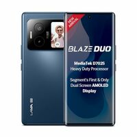 Lava Blaze Duo 5G (Celestial Blue, 8GB RAM, 128GB Storage) |Segment's First Secondary Screen|120 Hz Curved Amoled Display | 64 MP Camera (Sony Sensor) | MediaTek Dimensity 7025 Processor