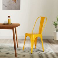 Amazon Brand - Solimo Strites Chair (Rustic Iron, Yellow, 1 Piece)