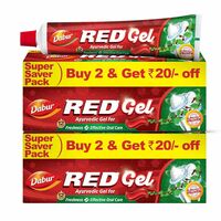 Dabur Red Gel Ayurvedic Toothpaste - 600g (150g x 4) | Reduction in Bad Breath, Plaque & Gingivitis | Freshness with Protection | For Healthy Gums & Effective Dental Care