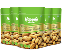 Fresh - Happilo 100% Natural California Dried Almonds 200g Each (Pack of 5) (location specific)