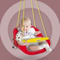 Dash Deluxe Adjustable Plastic Wave Swing for Kids with Light and Music Indoor and Outdoor Hanging Swing Jhula- Up to 6 Months Boys and Girls (Red)