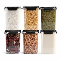 HomeWiz 1400ml Airtight Kitchen Storage Container with Lock Set (Set of 6) | Durable, BPA-Free, Food-Grade Plastic for Pantry & Fridge Organization | Keeps Food Fresh & Organized | 1400ML x 6