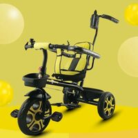 Maanit Kids Tricycle with Adjustable Parental Handle | Rear and Front Basket | | Cusion Seat | with Sipper Water Bottle | Safety Harness & Foot Rest – Baby Trike for Boys and Girls 2 to 4 Years