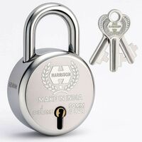 Harrison Padlock 50mm 6 Lever With 3 Keys J-SUPREME-0656/ Steel Material Padlock Padlock (Silver)