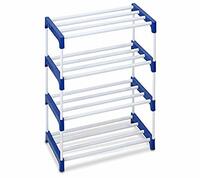 Ebee 8 Pair Plastic Shoe Stand (Blue, 4 Shelves)