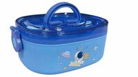 Crackles Microwave Safe Thermal Stainless Steel Insulation Cute Cartoon Print Insulated Stainless Steel Lunch Box with a Fork for Boys School (800 Ml)