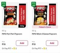 Pipo Popcorn @Rs 19 +Supercoins (51% off + Supercoins)