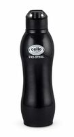 Cello Zigma Single Wall Stainless Steel Water Bottle, 1000ml, Black | Leak Proof & BPA Free | Wide Mouth for Easy Sips | Flip Top Lid | Refrigerator Safe | Best for School, Yoga, College & Office