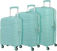 Kamiliant by American Tourister Hard Body Set of 3 Luggage 4 Wheels - (Small 55Cm |Medium 68Cm|Large79Cm)Combination Lock-Ryker - Blue