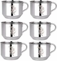 Tea Cups Pack of 6| Coffee Cups | Mini Cups Set of 6 | Chai ka Cup Stainless Steel Coffee Mug (70 ml, Pack of 6)