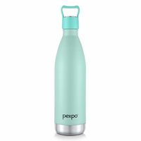 Pexpo Erica Stainless Steel Thermos Water Bottle 750ml | Hot and Cold Flask | ISI Certified Steel Bottle | Triple Wall Insulation | Leakproof | for Home, Office | 1-Year Warranty | Sea Green