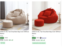 86% off on Karuto Bean Bag Covers (4XL) @ Starting ₹676