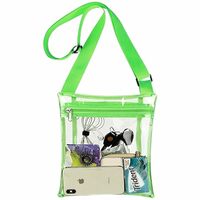 BigPlayer Women’s Clear Vinyl Cross-Body Purse; Stadium Approved with Adjustable Strap and Extra Inside Pocket; Green