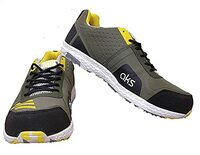 Aks Australia Running Shoe Olive/Gold Size 6 with Wrist Band Cotton 3" Grey