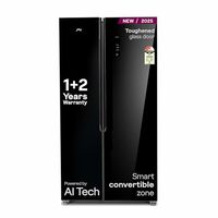 Godrej 600L 3Star Smart Convertible  Side By Side Refrigerator (2025 Model, Black Glass)