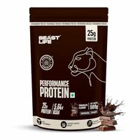 Beast Life Performance Protein Powder | 1 Kg | Chocolate | High Absorption for Muscle Growth |Smooth & Light, Easy to Digest with Ultrasorb Tech|NABL Lab Certified | 25g Protein, 5.64g BCAA | Best For Gut | Beta Glucan