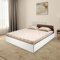 Nilkamal - Bruce Bed | Engineered Wood Queen Box Bed  (Finish Color - Walnut & White)
