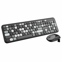 ZEBRONICS Companion 302 2.4GHZ Wireless Keyboard & Mouse Combo with UV Printed Keys,13 Multimedia Keys,800/1400/1600 DPI,High Precision,Advanced Optical Sensor Technology(Black + Grey)