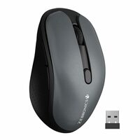 ZEBRONICS Charm Rechargeable Wireless Mouse, Dual Mode (2.4GHz + BT), Dual Bluetooth, Upto 1600 DPI, Silent Operation, 6 Buttons, Comfortable & Ergonomic, for Mac | Laptop | Computer (Metallic Grey)