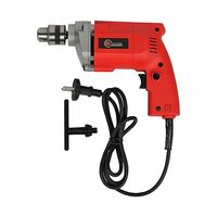 Spartan 10mm Corded Drill Machine, 450W 750RPM, Keyless Chuck, Forward/Reversible with Variable Speed Switch | Drilling into Wood, Plastic, Glass & Metal, For Home & Professional Use(Red, Pack of 1)