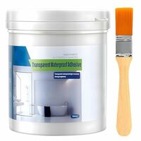 Claiez 3-in-1 Crack Seal Glue 300gm with Brush - Transparent, Waterproof Glue for Roof & Pipe Leakage