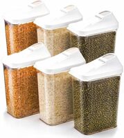 MACARIZE Plastic Grocery Container - 750 ml (Pack of 6, White)