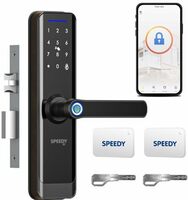 SPEEDY Alloy Steel WiFi Enabled Smart Door Lock for Main Door with 5 in 1 Access | Biometric, 2 Emergency Keys | (No Extra Gateway Required) | 2-Year Warranty & Free Installation by Brand