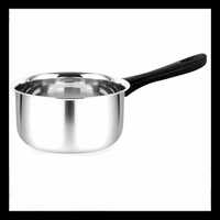 SAFFRON Kitchenware Heavy Gauge Stainless Steel Saucepan/Tea Pan, Milk Pan (1L, 16cm Diameter, Silver)
