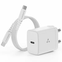 Ambrane 25W Mobile Charger Adapter with Charging Cable | Fast Charging for Samsung Smartphones, iPhone 15/14/13/12/11/X & Pro Series & Other Type-C Devices (Charge 25, White)