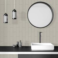 Johnson Ceramic Wall Tile – 100x302 mm – Oatmeal – Flat – Glossy Finish, Rectified, Box of 33 Tiles, Covers 10.73 sq. ft.